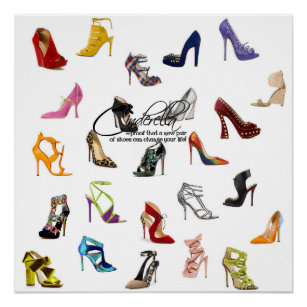 Poster Cinderella Quote Shoes Heels Pumps