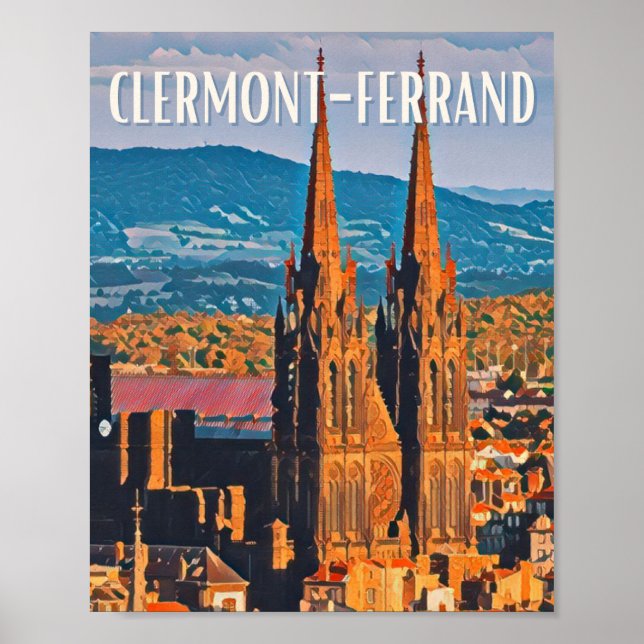 Poster Clermont-Ferrand Photo Vintage (Front)