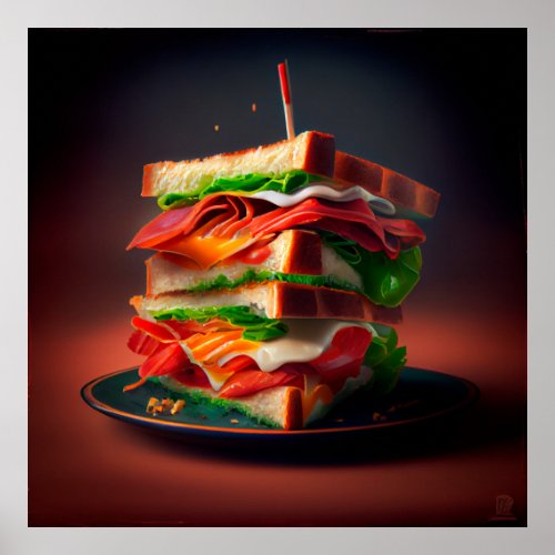 Poster club sandwich