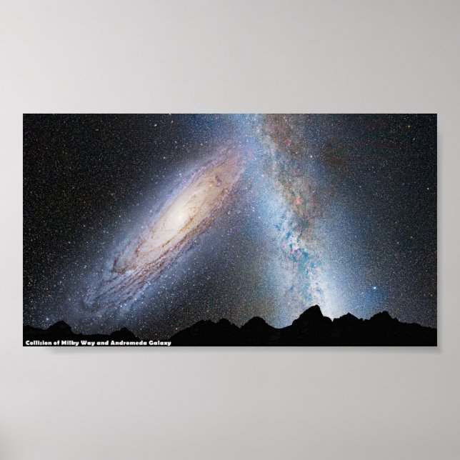 Poster: Collision of Milky Way and Andromeda Galax Poster (Front)