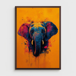 Poster Colorful Elephant Abstract Animal Wildlife