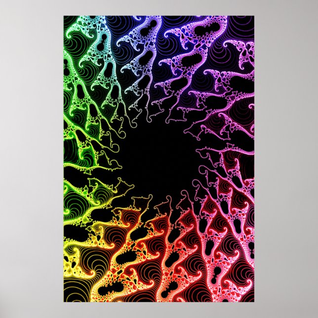Poster: Colorful Fractal Vortex Poster (Front)