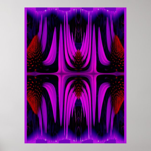 Poster Coneflower Abstract - Purple (Front)