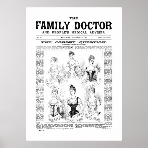 Poster Corsets The Family Doctor Dec 21 1889