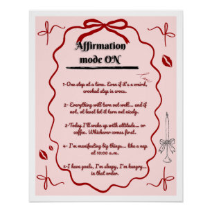 Poster cute affirmations funny aesthetic mindset