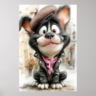 Poster Cute Rebel Puppy Dog