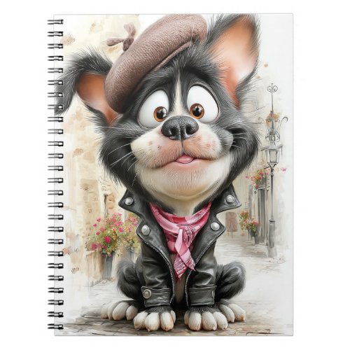 Poster  Cute Rebel Puppy Dog Notebook