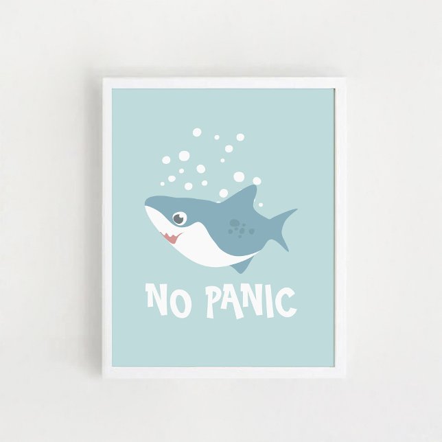 Poster Cute Shark “No Panic” (Creator Uploaded)
