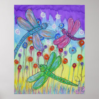 Poster - delightful dragonflies
