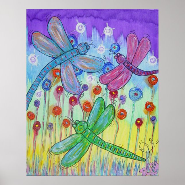 Poster - delightful dragonflies (Front)