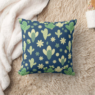 Poster Desert Cactus & Succulent Pattern Throw Pillow