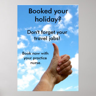 Poster: Don't forget your travel jabs Poster