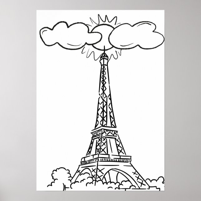 Poster Drawing of the Eiffel Tower (Front)