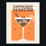 Poster drink Cocktail art Espresso martini<br><div class="desc">Poster drink. Cocktail art. Espresso martini. Retro posters with alcohol cocktails. 90s 80s 70s groovy posters. Modern trendy print. Drink with fruit and ice.</div>