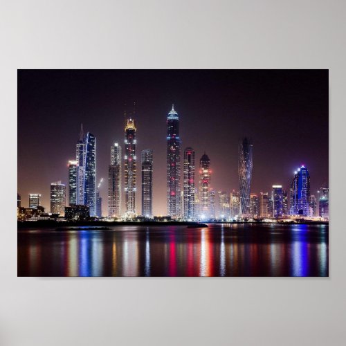 Poster _ Dubai Skyline At Night