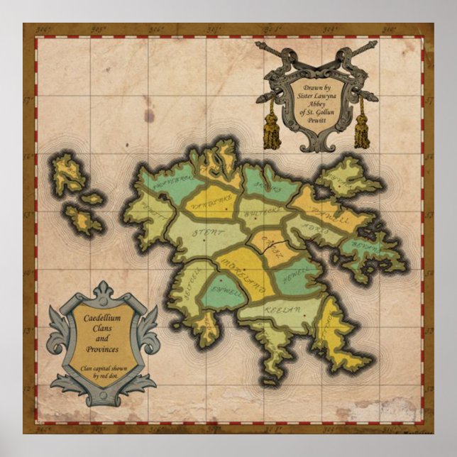 Poster Early Caedellium Map (Front)