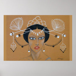 Poster "Eastern Elegance" Orig. Asian/Art Deco