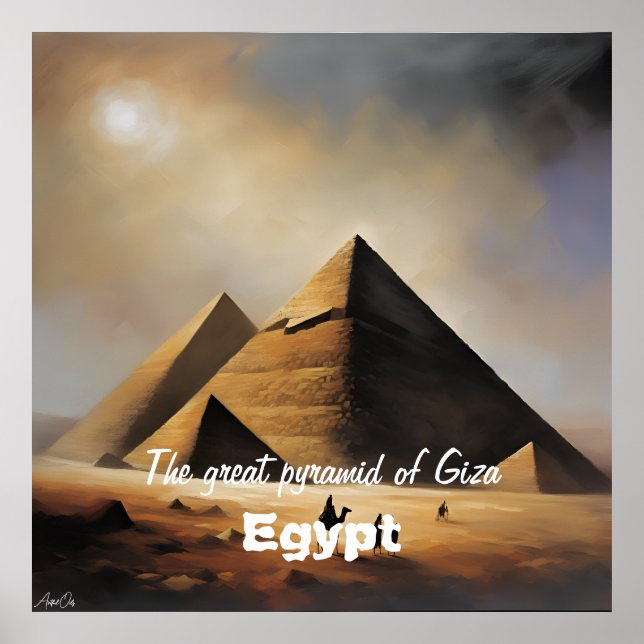 Poster | Egito | Giza | Oil Painting | AI Content  (Front)