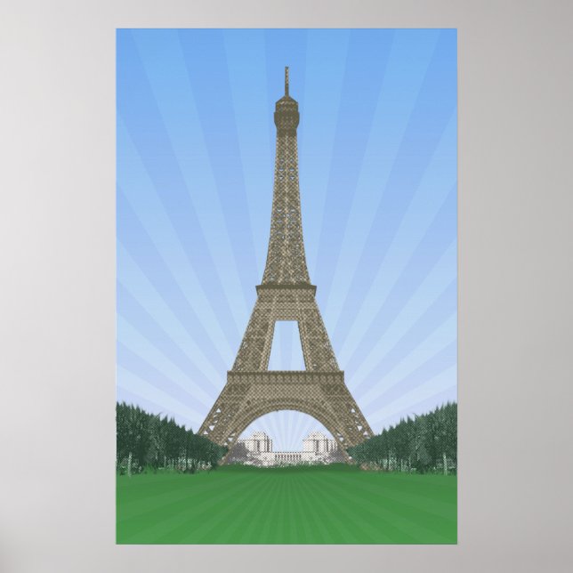 Poster: Eiffel Tower Paris: Vector Drawing Poster (Front)