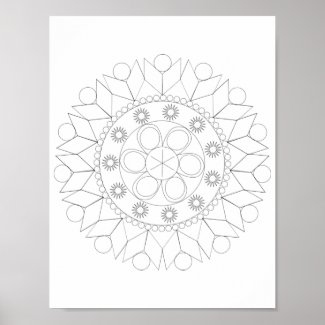 Poster - Elegant Mandala Pattern to Color