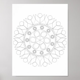 Poster - Elegant Mandala Pattern to Color