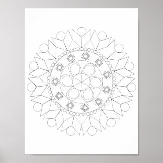Poster - Elegant Mandala Pattern to Color
