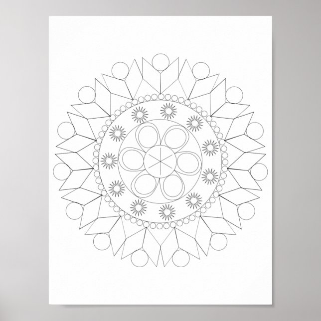 Poster - Elegant Mandala Pattern to Color (Front)