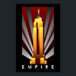 Poster - Empire State Building Art Deco<br><div class="desc">Framed or not this is a cool art deco poster of the Empire State Building ready to be displayed in your home.</div>