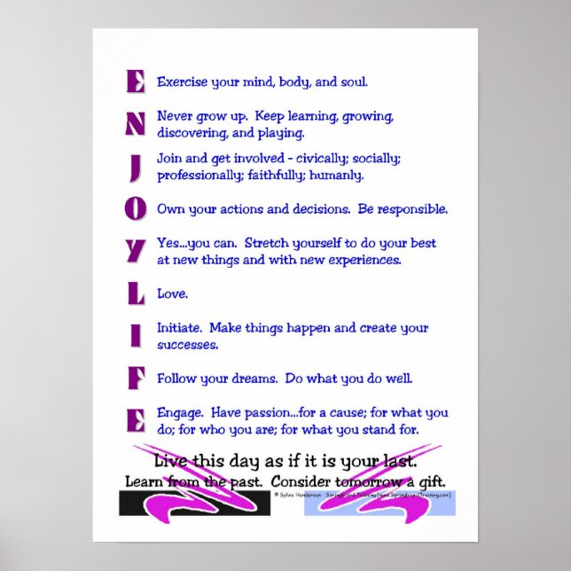 Poster: "Enjoy Life" Poster (Front)