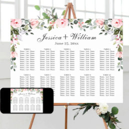 POSTER Eucalyptus Roses 10 Tables SEATING CHART