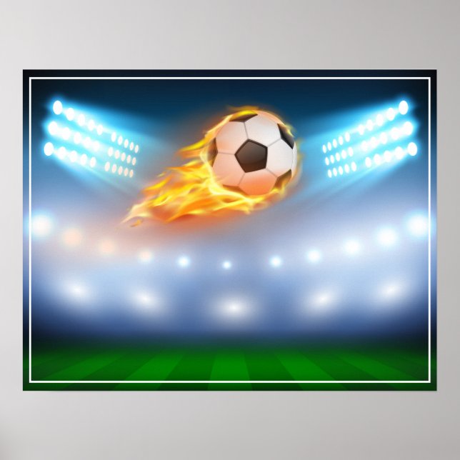 Poster-Flaming Soccer Ball Poster (Front)