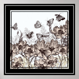 Poster-Floral & Butterflies Poster