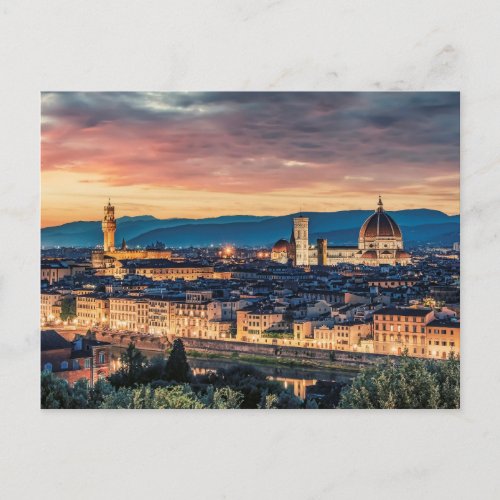 Poster Florence at sunset Postcard