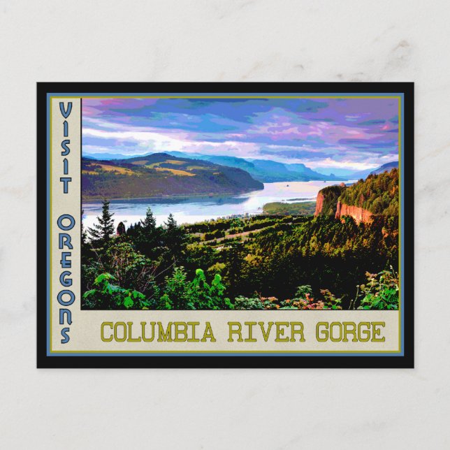 Poster for Columbia River Gorge in Oregon Postcard (Front)