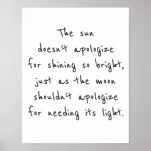 poster for framing the sun doesnt apologize