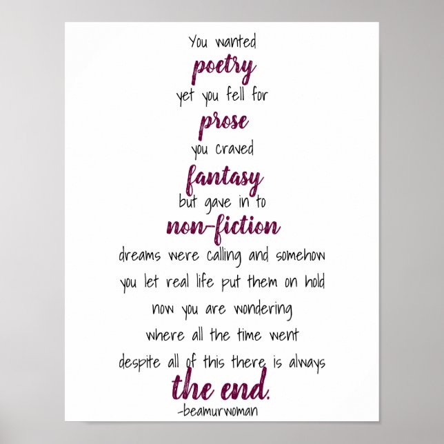 poster for framing you wanted poetry (Front)