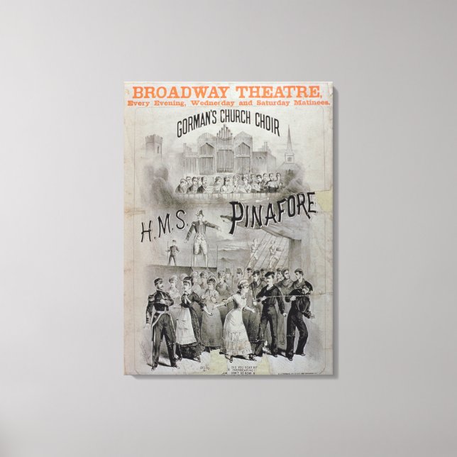 Poster for 'HMS Pinafore', performed by Gorman's C Canvas Print (Front)