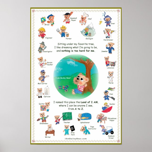 Poster for Kids - Bailey Bear in the Land of I AM (Front)