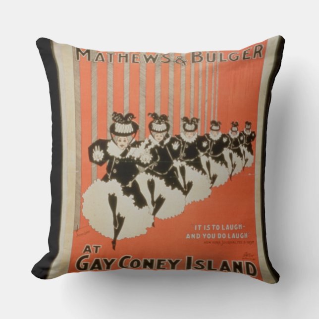 Poster for 'Mathews & Bulger' at Gay Coney Island Throw Pillow (Front)