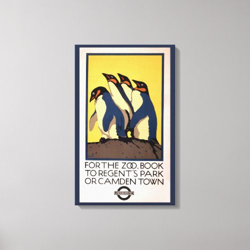 Poster For Subway Transportation To The London Zoo Canvas Print