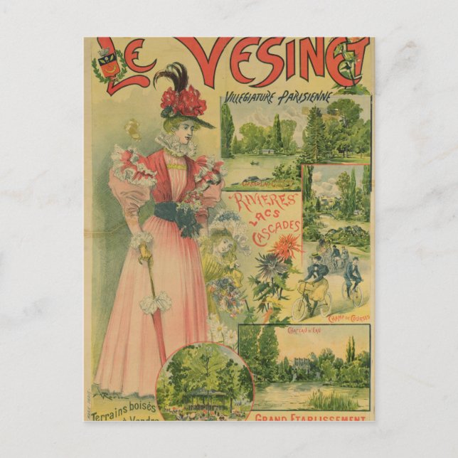 Poster for the Chemins de Fer de to Le Vesinet Postcard (Front)