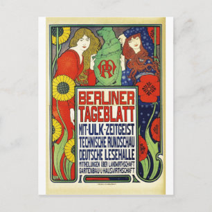 Poster for the newspaper Berliner Tageblatt, 1899 Postcard