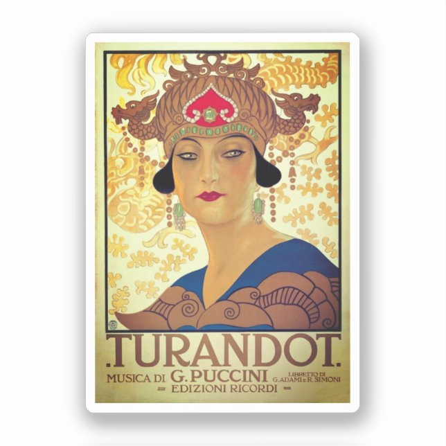 Poster for Turandot - Giacomo Puccini Sticker (Front)