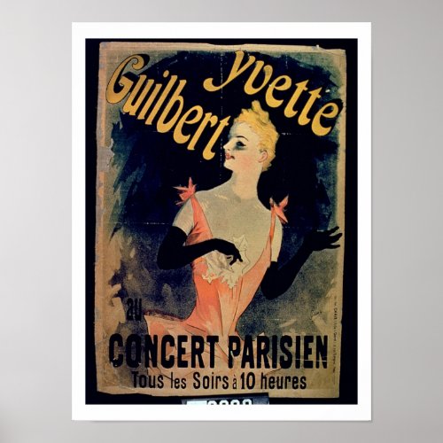 Poster for Yvette Guilbert Parisian Concert col