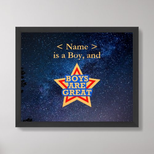 Poster FramedUnframed _ Personalize w Boys Name