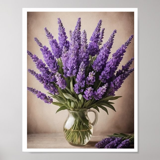 Poster Fresh Lavender Flower Bouquet Wall Decor (Front)