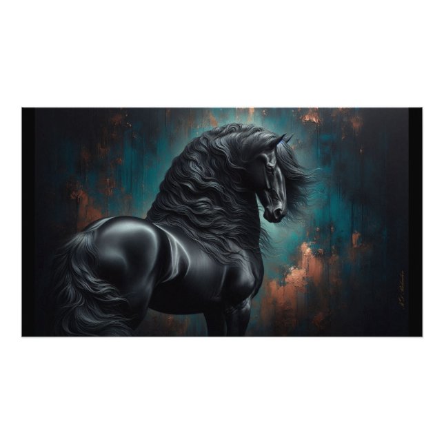 Poster Friesian Horse Gothic War Horse (Front)