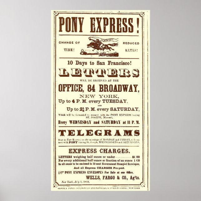 Poster from the Pony Express: American History (Front)