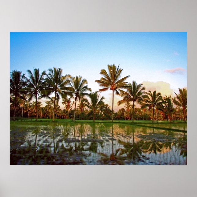 Poster full size (24" x 18")  Palm Trees Bali (Front)
