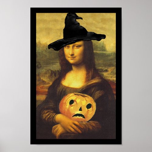 Poster Fun Renaissance Mona Lisa Halloween Witch